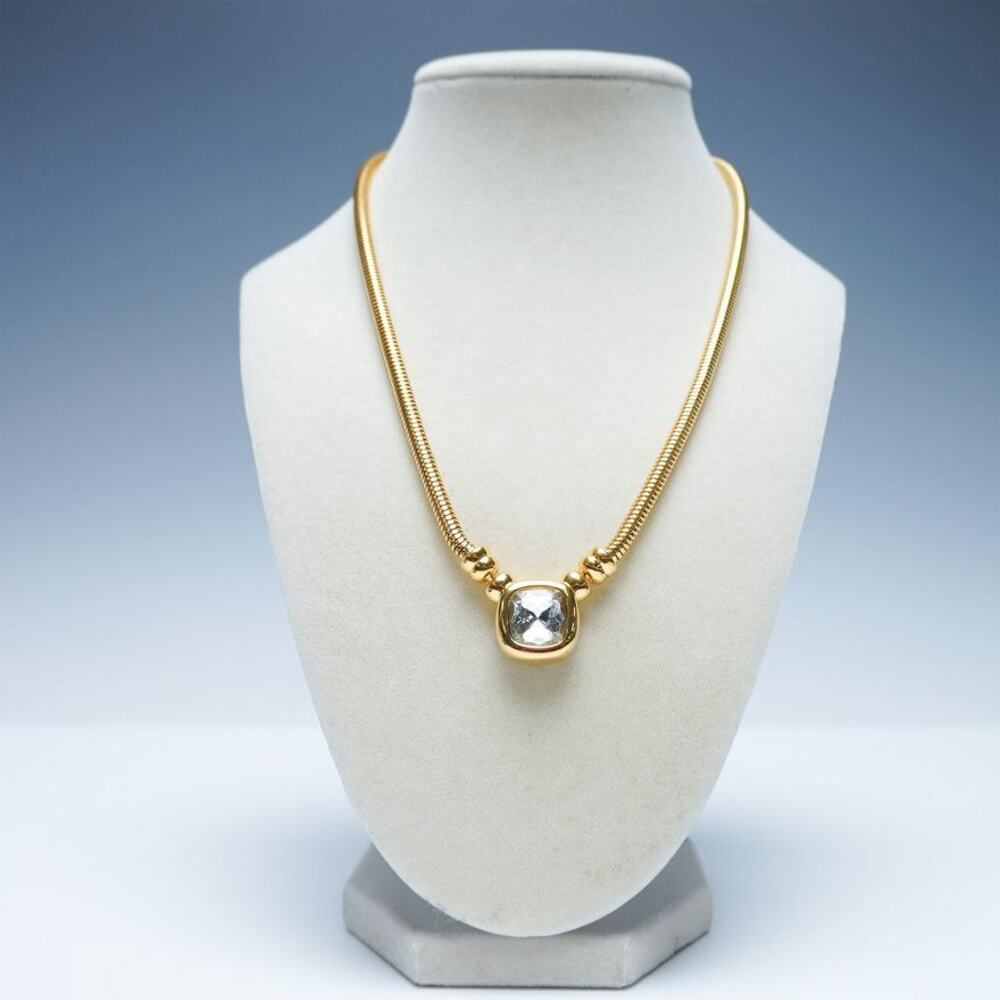 *VTG Joan Rivers Gold Necklace | Vintage Faceted Bead Statement Jewelry